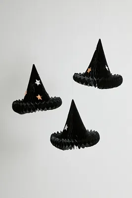 Meri Meri Honeycomb Witch Hat Halloween Decoration - Black by Anthropologie, alternate view