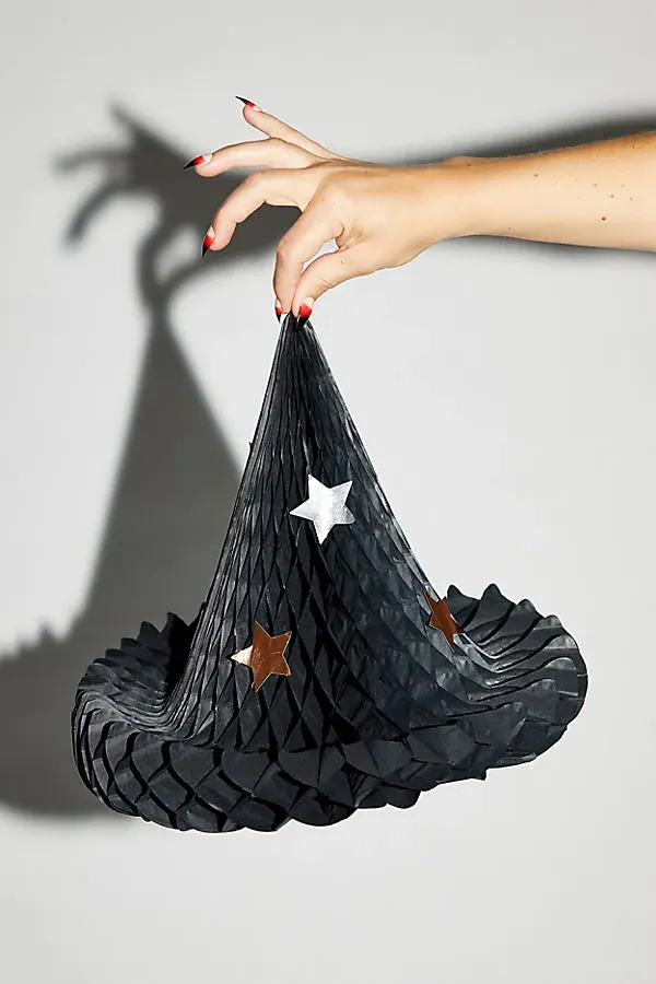 Meri Meri Honeycomb Witch Hat Halloween Decoration - Black by Anthropologie