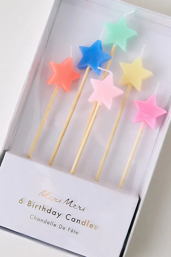 Mixed Star Birthday Candles 6 Pack product