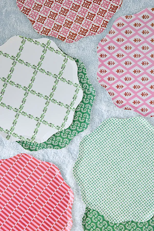Molly Mahon Dinner Plates Set - Red, Green, Paper by Anthropologie