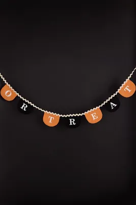 Trick or Treat Fabric Garland - Orange, Black by Anthropologie, alternate view