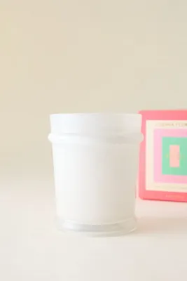 Cabana Flower Glass Candle - Pink, Cotton product
