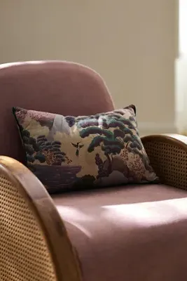 Velvet Cane Chair - Pink, Oak alternate view