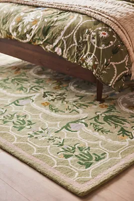 Edelweiss Hand Tufted Floral Rug - Green, Wool product