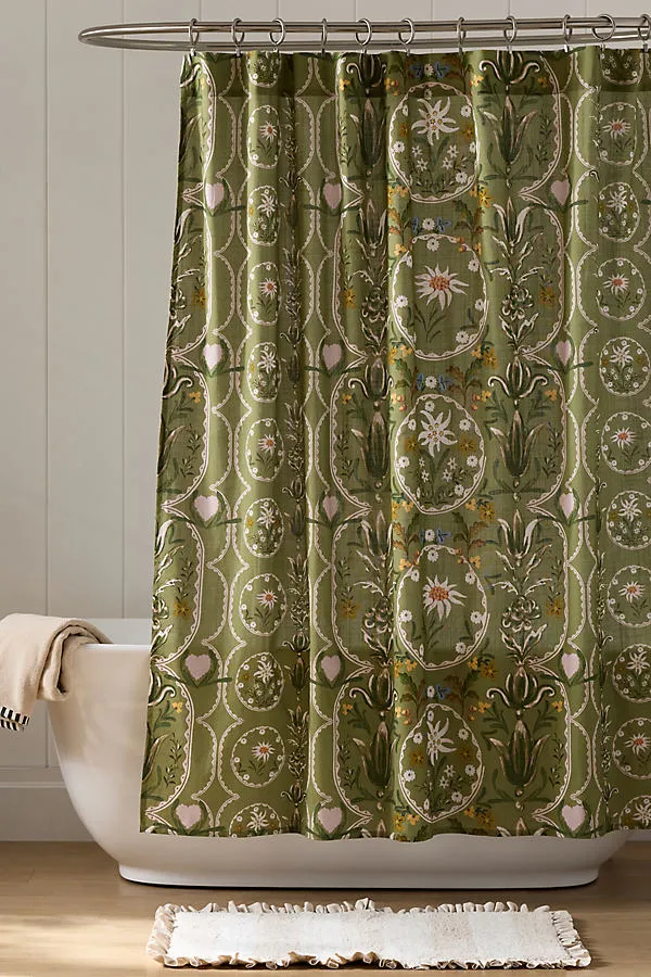Edelweiss Shower Curtain - Green, Cotton Slub product