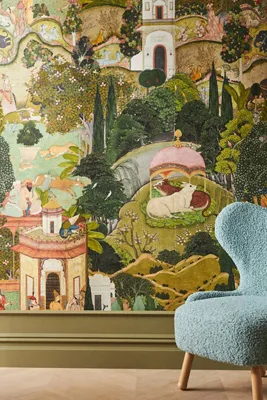 Gardens of Jaipur Animal Landscape Wallpaper - Green product