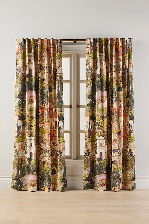 Gardens of Jaipur Curtain - Green, Cotton product