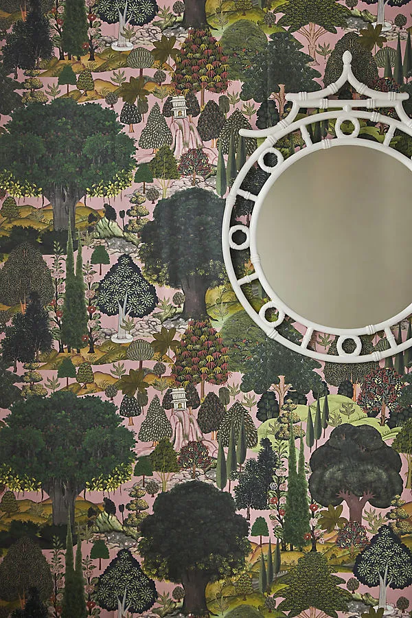 Jardin Sauvage Dog Landscape Wallpaper - Green by Anthropologie