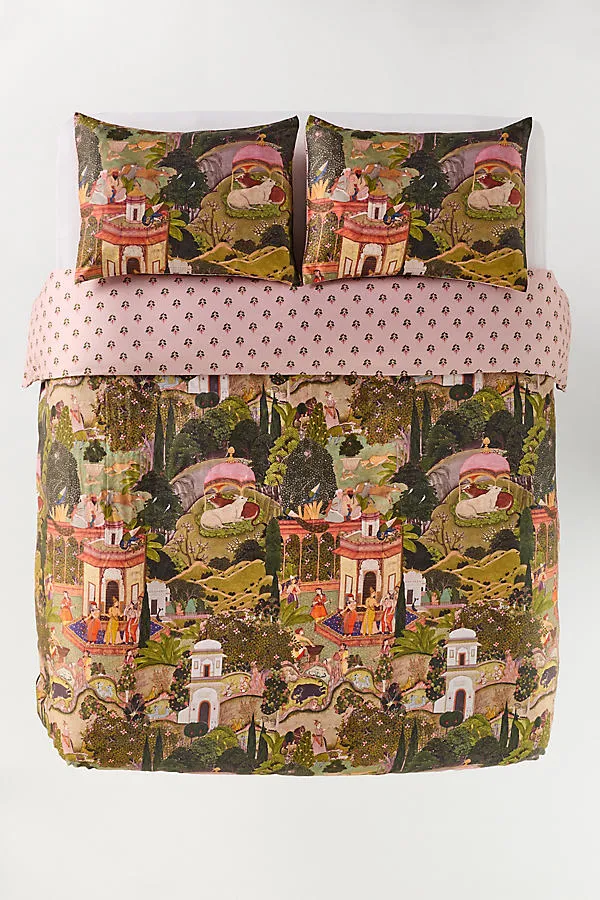 MINDTHEGAP Cotton Sateen Printed Duvet Cover - Green product