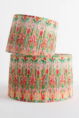 Suzie Q Ruched Printed Drum Lamp Shade - Cotton product