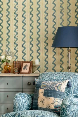 Vintage Ikat Wallpaper - Blue product