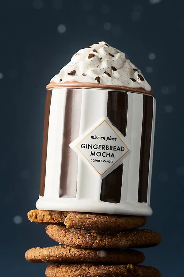 Gourmand Gingerbread Mocha Ceramic Candle by Anthropologie