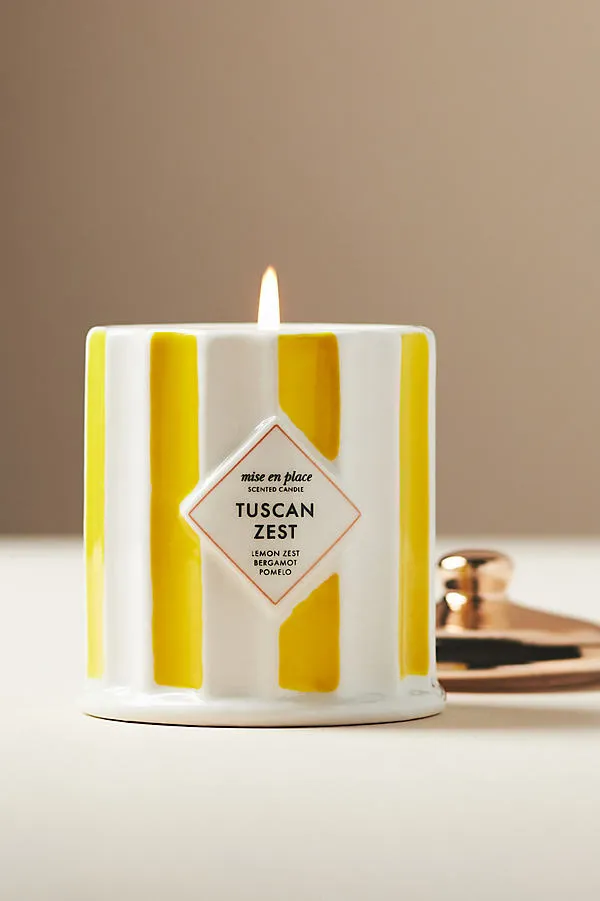 mise en place Tuscan Zest Ceramic Candle - Small by Anthropologie