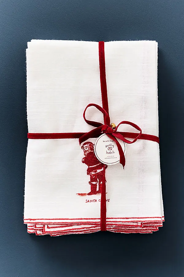 Christmas Napkins Set of 4 - Cotton/Linen by Anthropologie