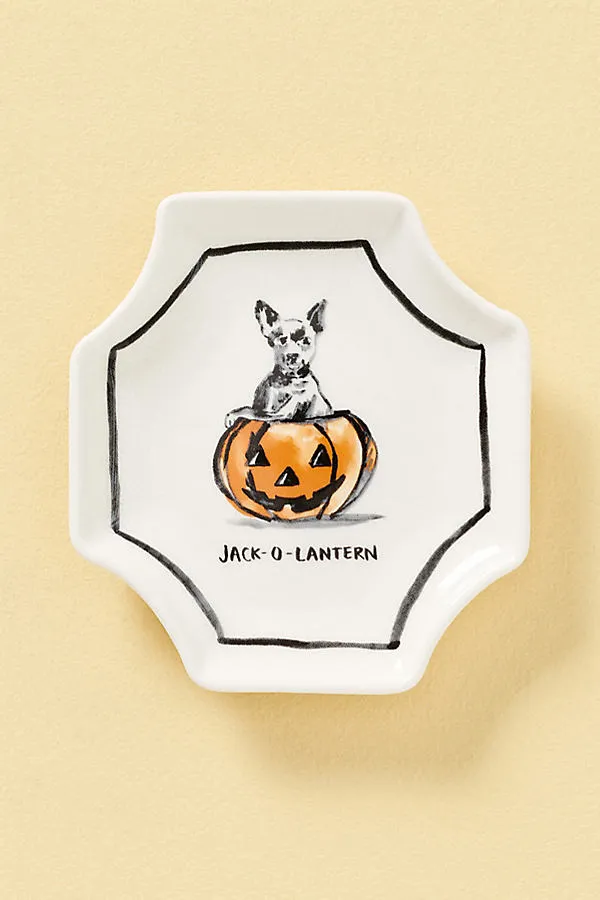 Halloween Trinket Dish - Orange, Stoneware product
