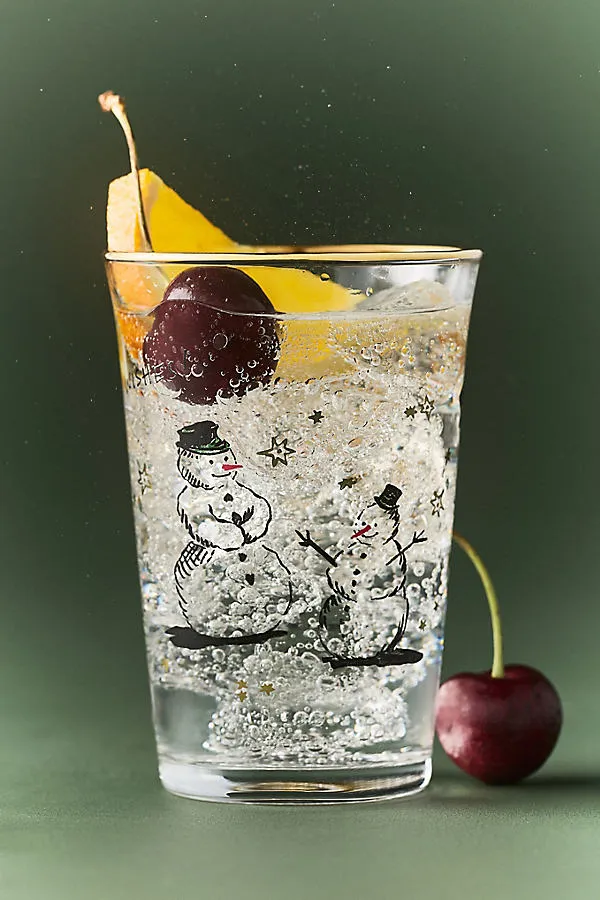 Holiday Juice Glass - Gold-Toned Rim by Anthropologie