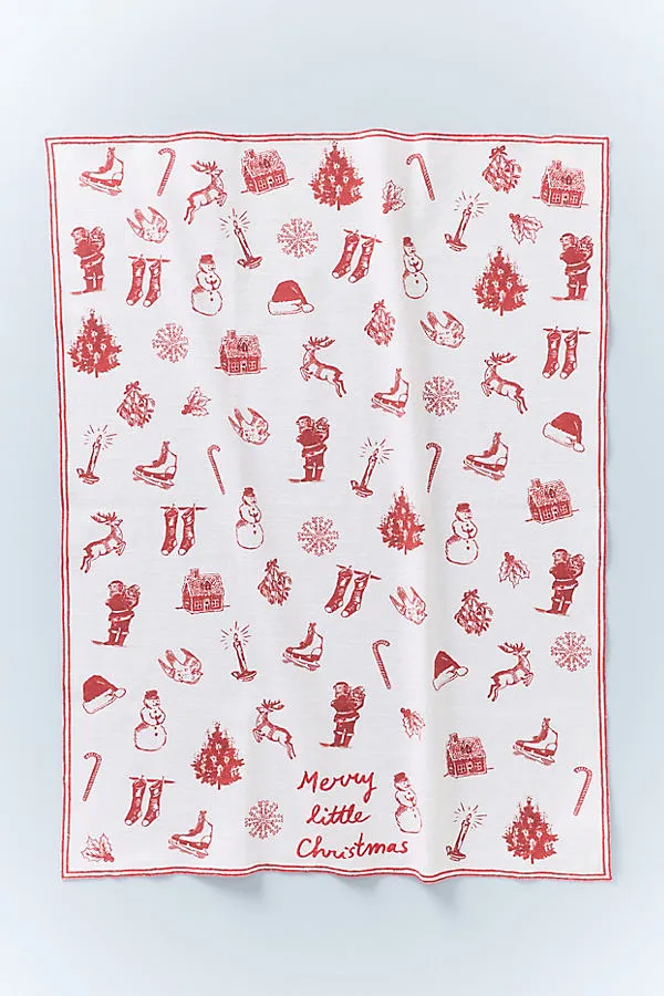 Holly Hatch Fun Christmas Dish Towel - Cotton by Anthropologie