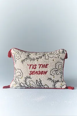 Molly Hatch Holiday Embroidered Pillow - Black, Polyester/Cotton by Anthropologie, alternate view
