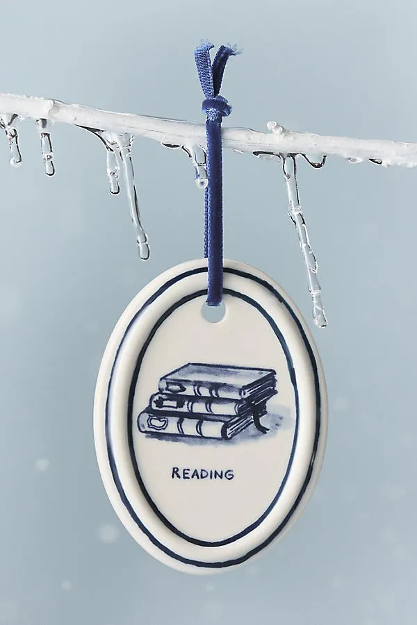 Molly Hatch Oval Hand-Painted Hobby Ornament - Stoneware by Anthropologie