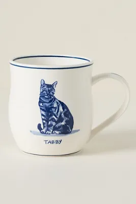 Stoneware Cat Mugs - Blue product