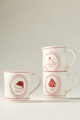 Stoneware Holiday Mug - Blue by Anthropologie, image 2