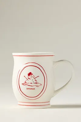 Stoneware Holiday Mug - White by Anthropologie, alternate view
