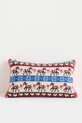 Acrylic Knit Jacquard Pillow - Polyester, Cotton by Anthropologie, alternate view