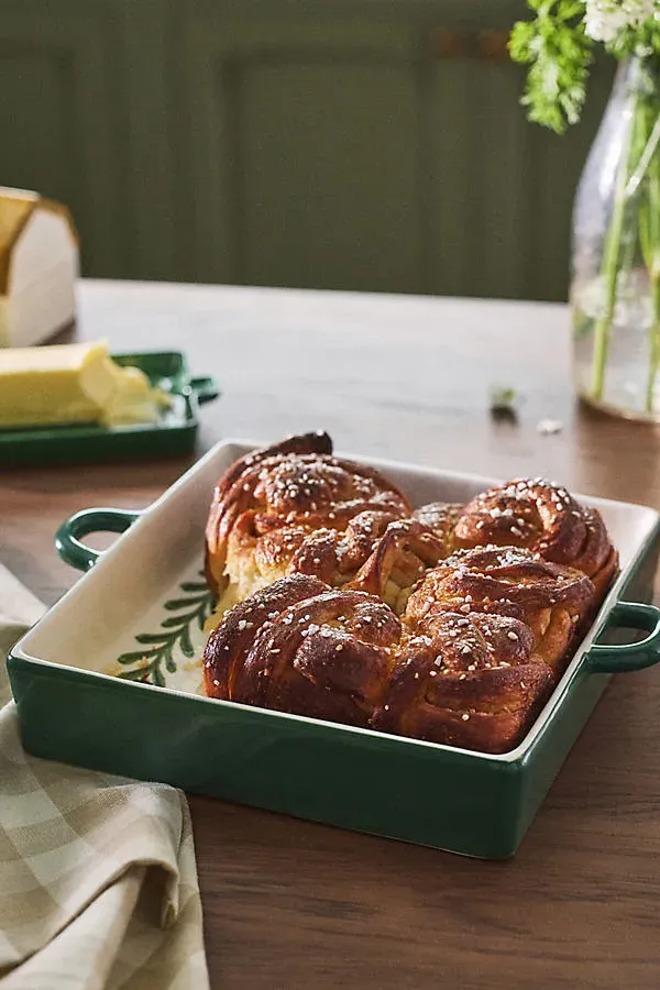 Molly Yeh Square Baker - Green, Stoneware by Anthropologie