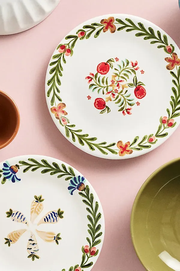 Stoneware Dessert Plate - Red by Anthropologie