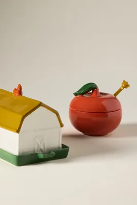 Stoneware Honey Pot by Anthropologie, alternate view