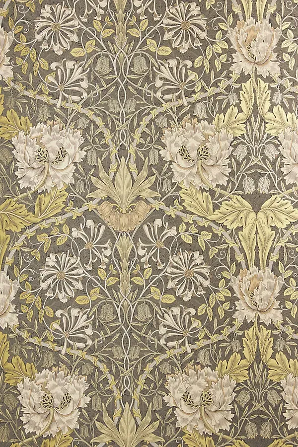 Honeysuckle & Tulip Wallpaper - Gold by Anthropologie