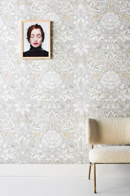 Morris & Co. Simply Severn Floral Wallpaper - Ivory by Anthropologie, alternate view