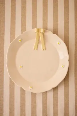 Bow Side Plate - Yellow, Glazed Stoneware by Anthropologie, alternate view
