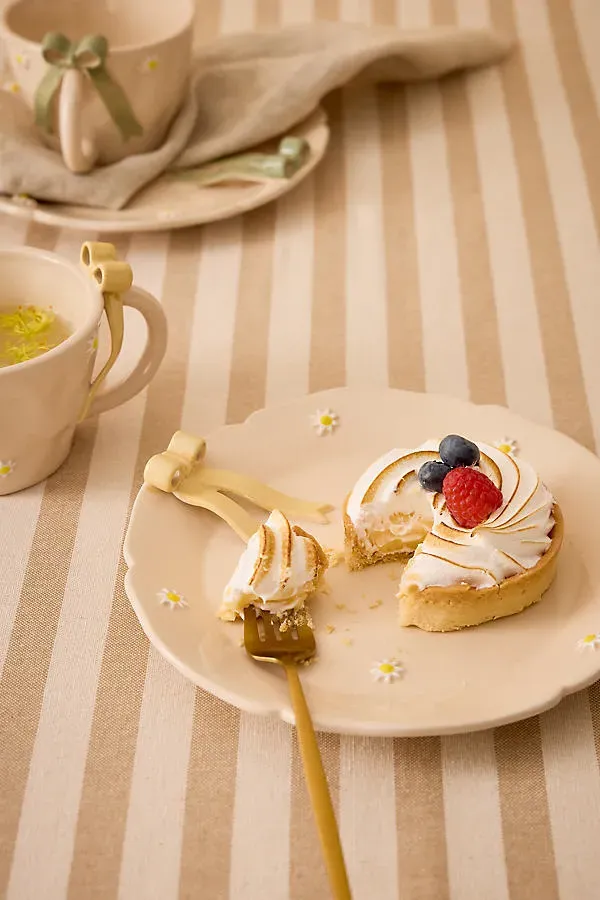Bow Side Plate - Yellow, Glazed Stoneware by Anthropologie