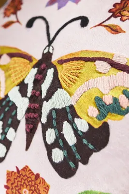 Nathalie Lété Embroidered Velvet Pillow - Purple by Anthropologie, alternate view