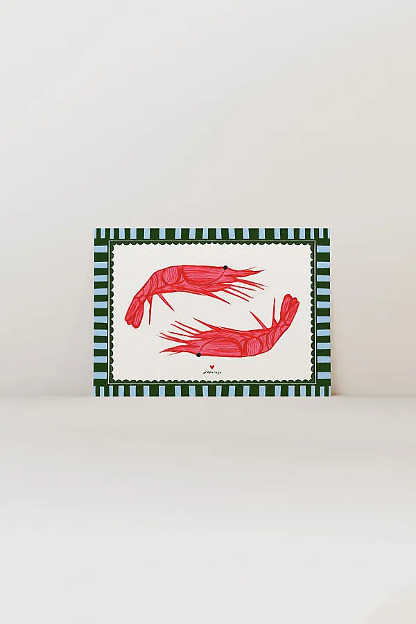 Dancing Prawns A3 Art Print product