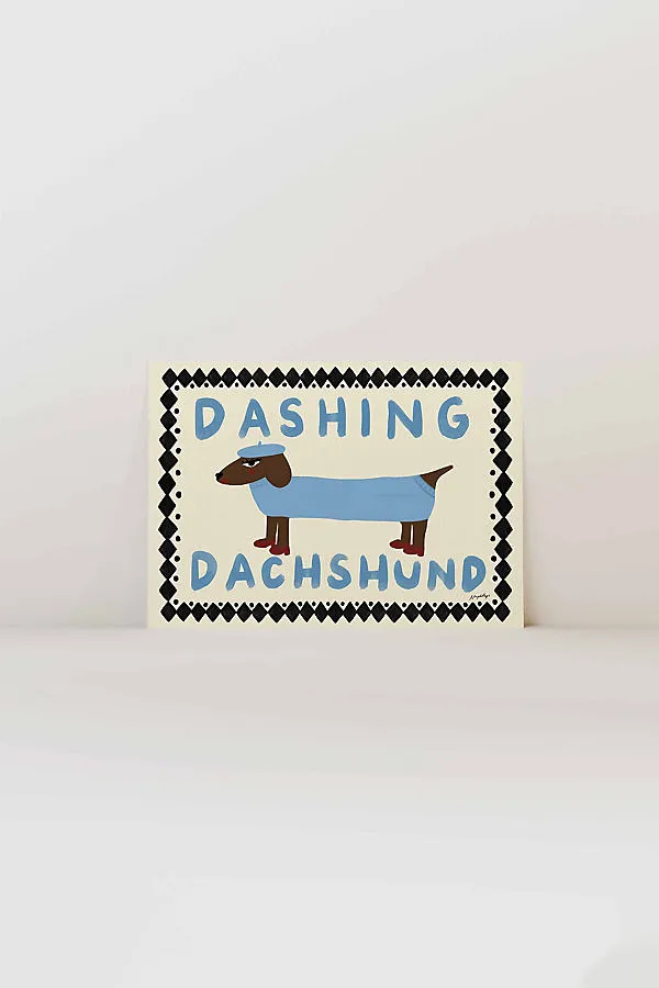 Dashing Dachshund A3 Art Print - Cotton Canvas product