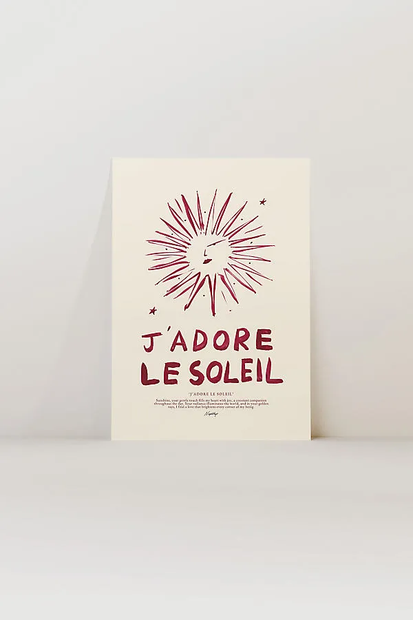 J'adore Le Soleil A2 Art Print - Red product