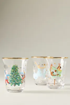 Holiday Illustration Glass - Gold Rim by Anthropologie, image 2