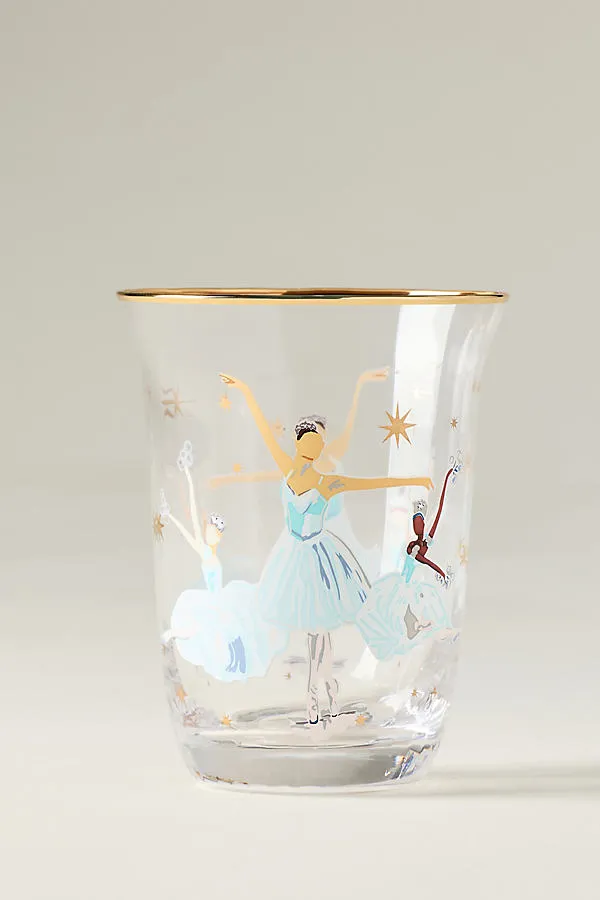 Holiday Illustration Glass - Gold Rim by Anthropologie