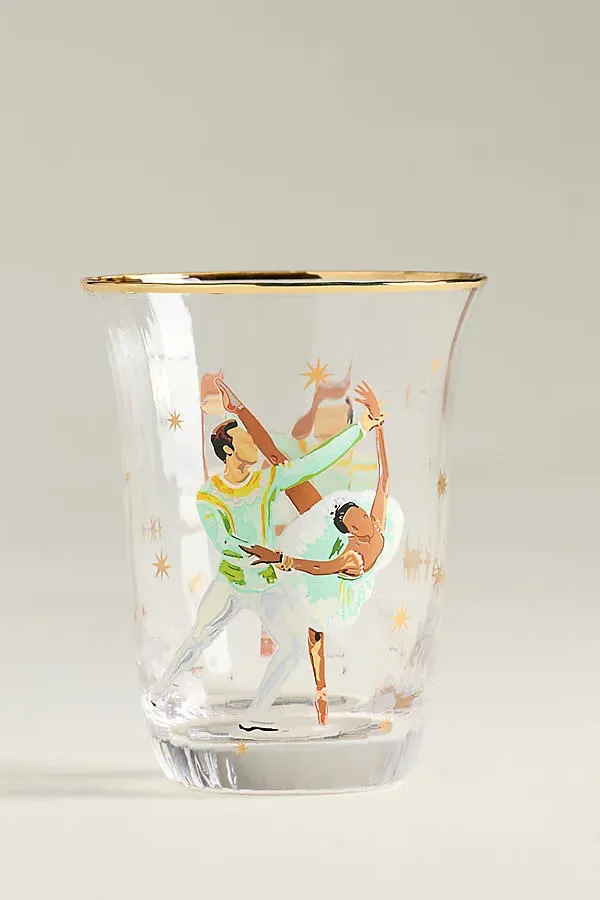 Holiday Illustration Glass - Gold Rim by Anthropologie