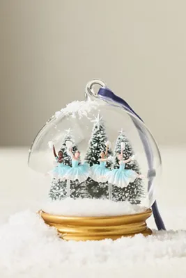 New York City Ballet Nutcracker Glass Snowglobe Ornament - Blue by Anthropologie, image 2