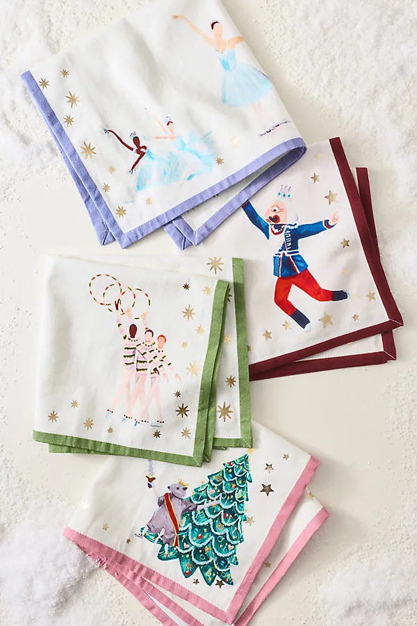 New York City Ballet Nutcracker Napkins Set of 4 by Anthropologie
