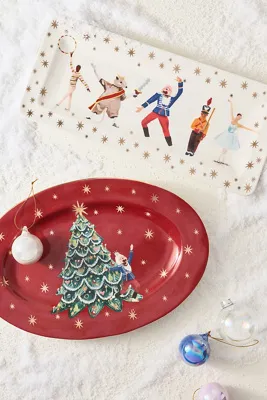New York City Ballet Stoneware Platter by Anthropologie, alternate view