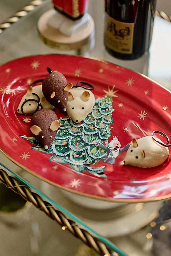 New York City Ballet Stoneware Platter - Red by Anthropologie