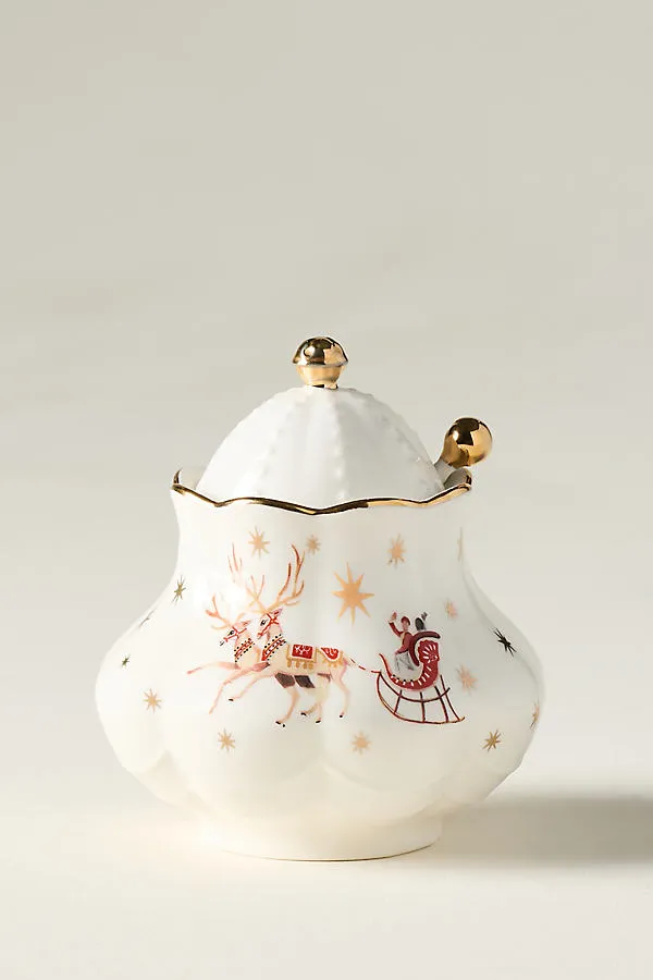 New York City Ballet Stoneware Sugar Bowl - Ivory by Anthropologie