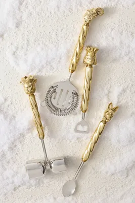 Nutcracker Bar Tools Set of 4 - Silver by Anthropologie, image 2