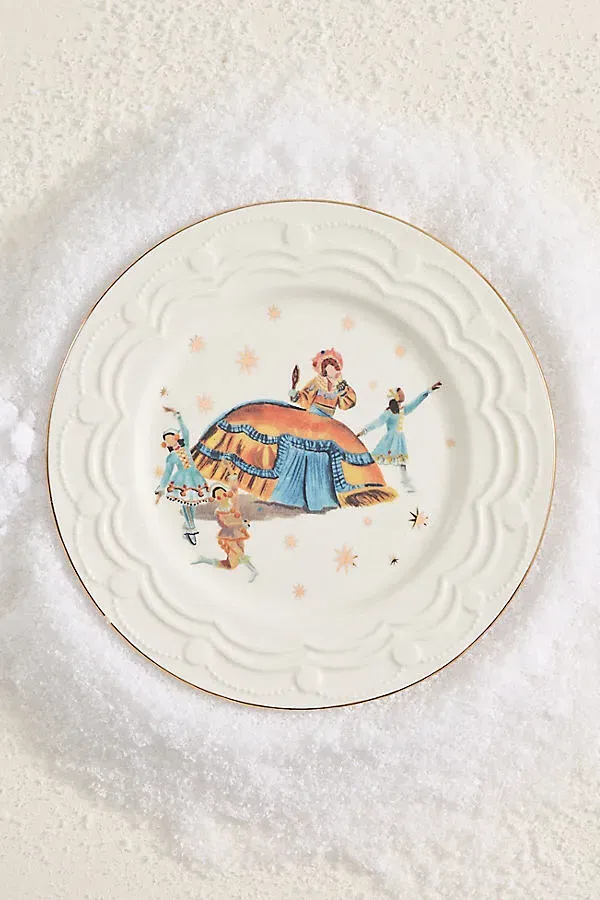 Nutcracker Stoneware Dessert Plate - Brown by Anthropologie