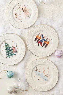 Nutcracker Stoneware Dessert Plate - Grey by Anthropologie, image 2