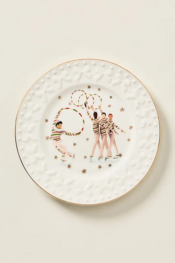 Nutcracker Stoneware Dessert Plate - Red by Anthropologie